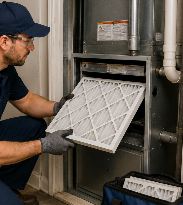 air filter replacement technician at 1st Choice Richardson Duct Cleaning