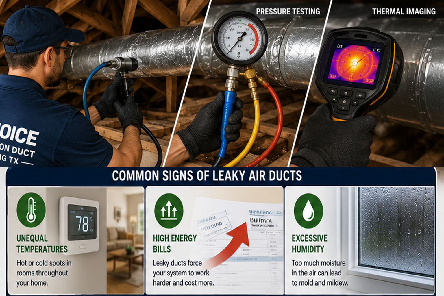 Professional duct sealing and air duct leak repair in Richardson TX