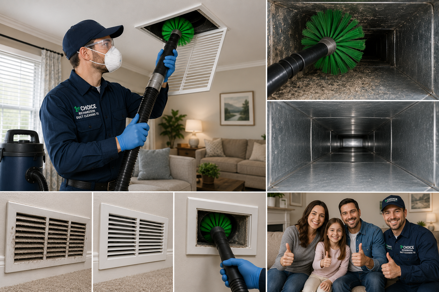 Professional duct cleaning technician in Richardson TX